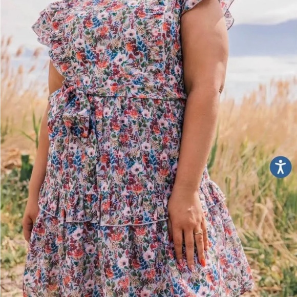 Full bloom dress, 1X, Multi colored floral pattern - Picture 4 of 7